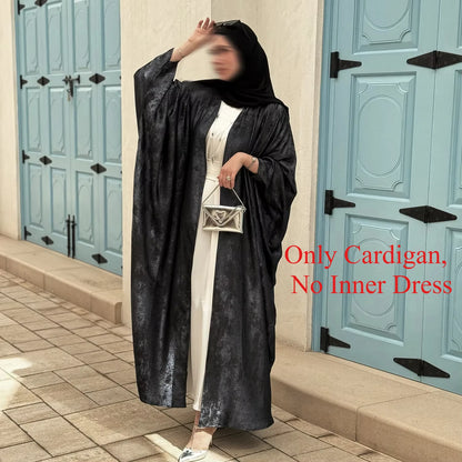 Mode Elegante Dubai Türkische Abaya Kleid Frauen Muslimische Frauen Muslimischen Kimino Kleid Abayas Vorne Offen Strickjacke