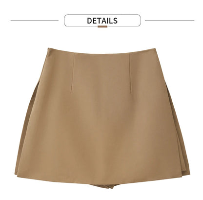 AMII Minimalism Casual Shorts Skirts Women High Rase 2024 Autumn New Fashion Commuter Lady Straight Blazer A-Line Skirt 12343035
