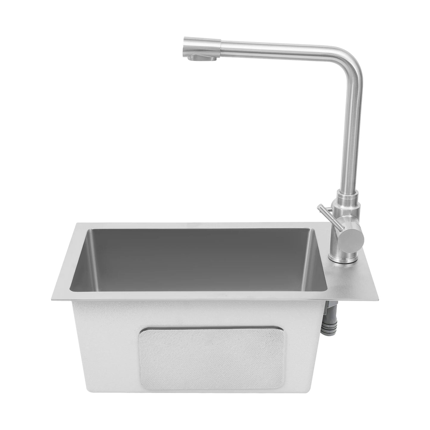 Edelstahlspüle, Küchenspüle, kleine Küchenspüle, Mini-Spüle mit Wasserhahn und Abfluss, 50 x 28 cm