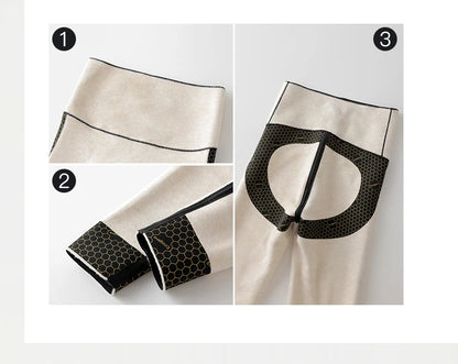 BIVIGAOS New Autumn Winter Cashmere Velvet Shark Leggings Women Red No-trace Thickened High Waist Butt Lifting Warm Leggings.