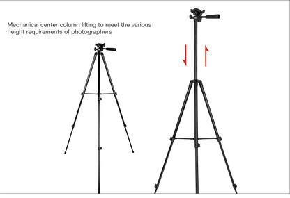 KINGJOY Aluminum Tripod 0.3KG with Quick Release Plate and 360° Head for Sony/Nikon/Canon DSLR and Smartphones,Camera,Live,Vlog.