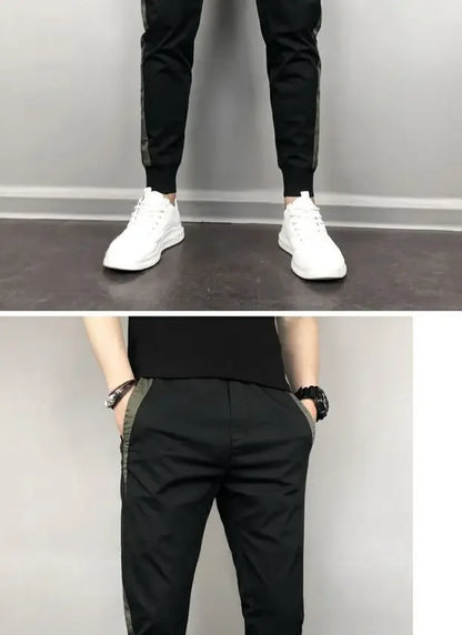 2023 Summer Men's Slim Fit Harajuku Style Lightweight Harem Pants Casual Trendy Korean Version Nine Point Length Mens Pants.