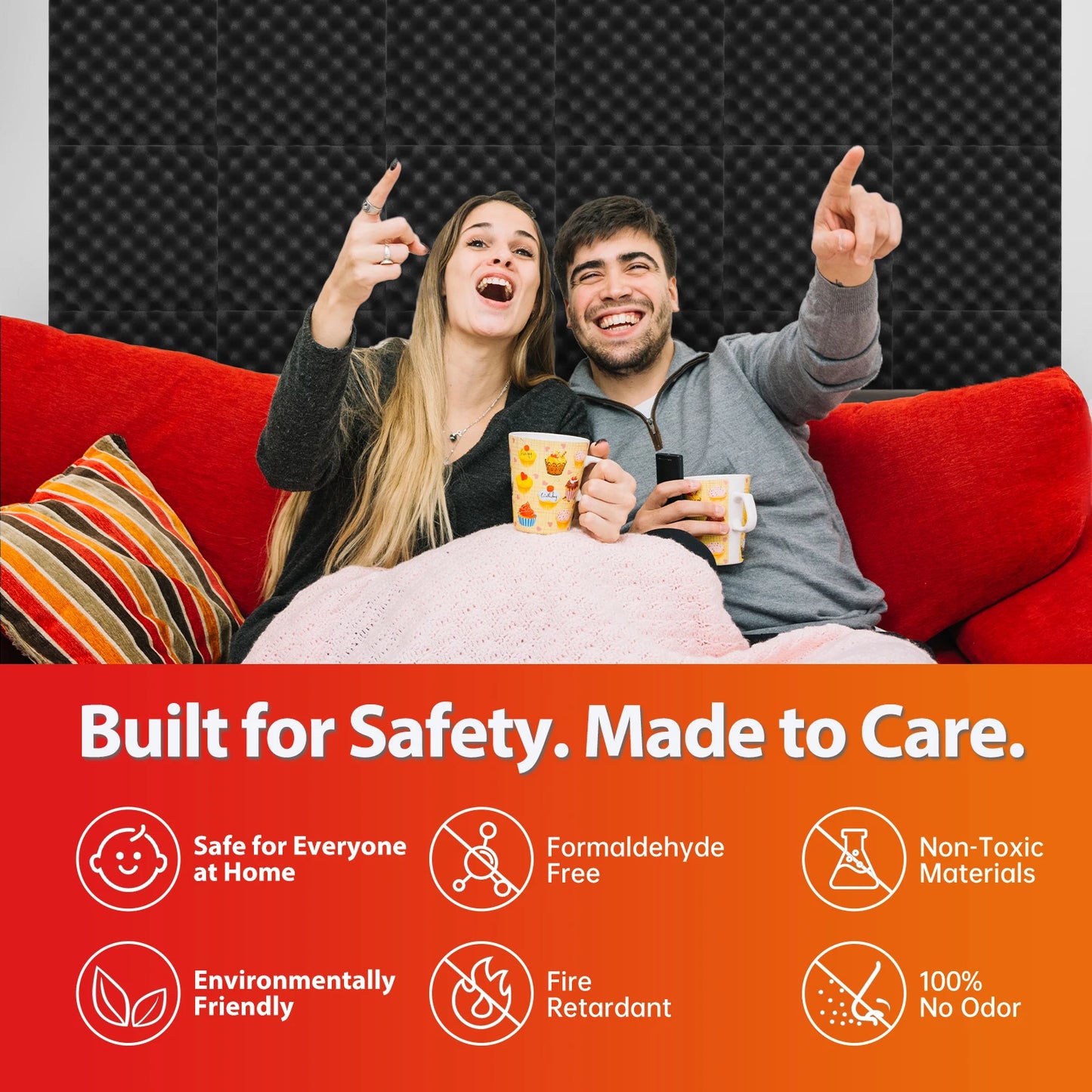 TOUO Egg Trough Wall Soundproof Foam 6 12 24 48 Pcs High Density Sound Absorbing Material Acoustic Foam Ceiling Noise Insulation