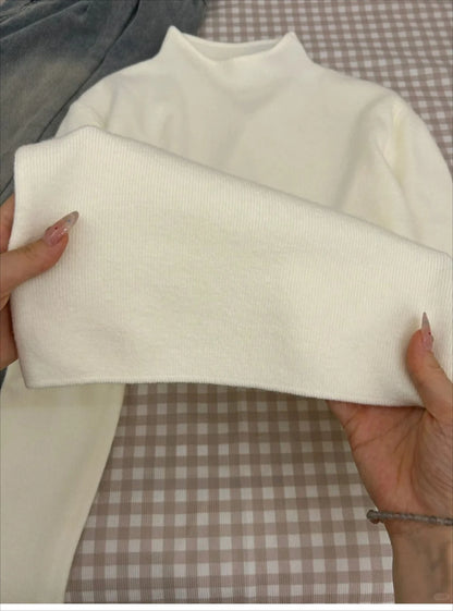 2025 Autumn Winter Fashion Turtleneck Ladies Solid Sweater Women's Casual Vintage Knitted Long Sleeve Pullovers Woman Clothing.