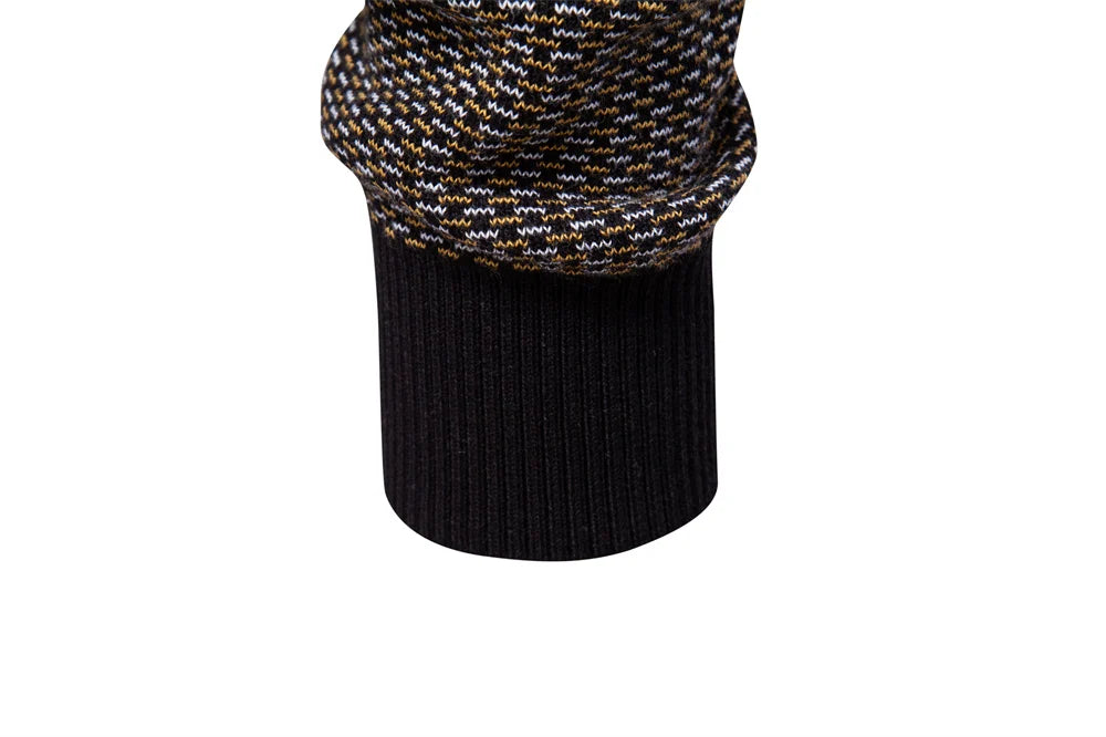 AIOPESON Classic Striped Knitwear Men Cotton Blend Sweater Mock Neck Warm Thickened Old Money Luxury Winter Sweaters for Men.