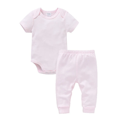 2 Teile/los Musselin Blank Baby Strampler Hosen Set Einfarbig Sommer Kurzarm Body Kinder Kleidung Set Jungen Kleidung.
