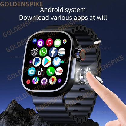 DW100 Pro Android Smartwatch Fingerprint Unlock Control Smart Watch 256GB ROM Free Download App WIFI GPS Camera 2.29inch Amoled.