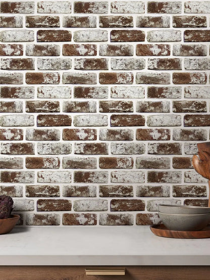 10pcs 3D Brick Wall Stickers Self-adhesive Faux Brick Wall Panels, Matt, Waterproof, 30 x 30cm, Living Room Bedroom Wall Decor