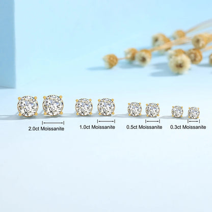 Szjinao Real Full 18k Gold Earrings AU750 Moissanite Diamond Real Gold Women Jewelry Certifid K Gold Luxurious Valentines Gifts.