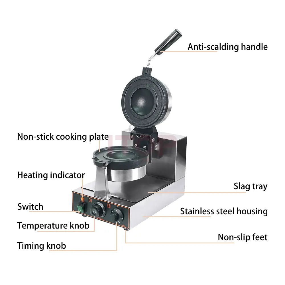 ITOP Gelato Panini Press Machine Commercial Ice Cream Waffle Maker Krapfen Bread Hamburger Filling Machine 10cm 1200W 110V 220V.