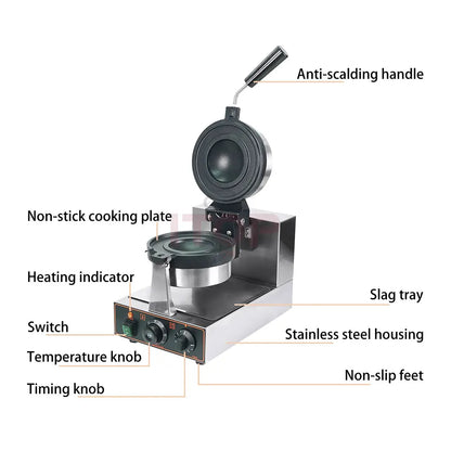 ITOP Gelato Panini Press Machine Commercial Ice Cream Waffle Maker Krapfen Bread Hamburger Filling Machine 10cm 1200W 110V 220V.