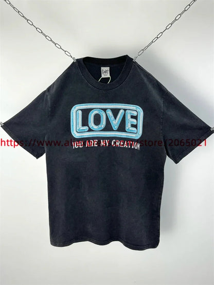 SAINT Vintage NIN Nine-inch Nail T-Shirts Best Quality Vintage Washed T Shirt Tee Tops