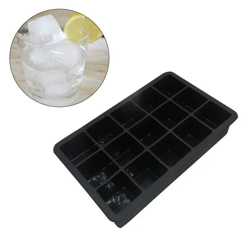 New 15 Grid Silicone Ice Cube Mold Big Tray Mold Ice Cube Maker Non-toxic Durable Bar Pub Wine Ice Blocks Maker.