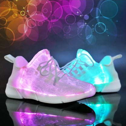 Fiber LED Shoes Light up Flashing -7 Monochrome LED Shoes Halloween Adult Boys Girls Women Children USB charging.