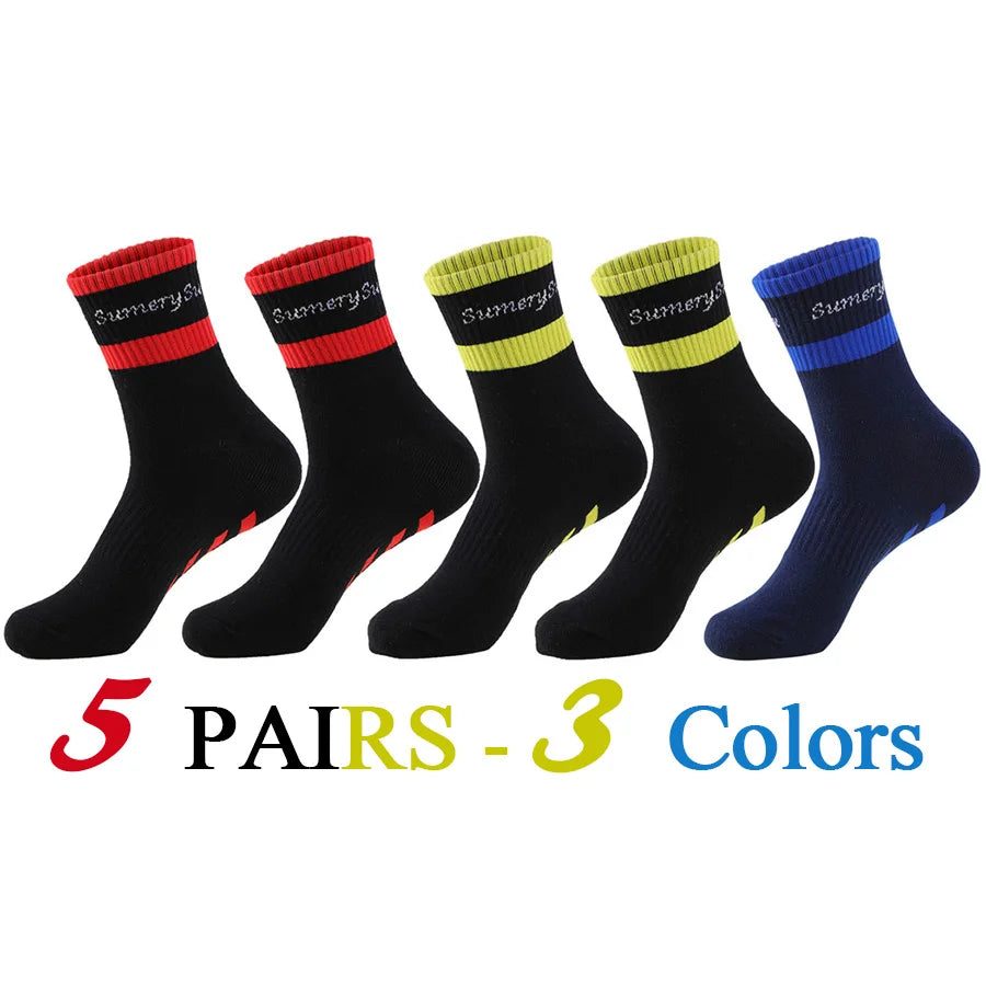 5 Pairs/Lot Running Socks Men Sports High Quality Cotton Colorful Outdoor Cycle Casual Breathable Long Sock Male Gifts 5 Styles
