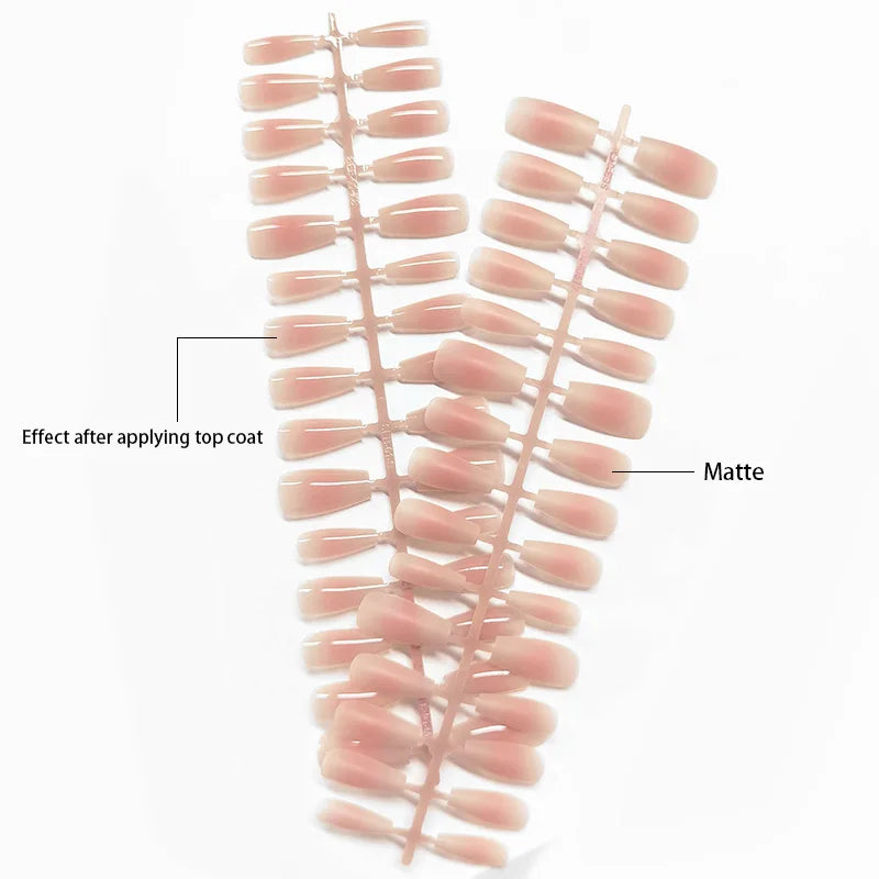 30Pcs Matte Nude Fake Nail Fashion Press on Quick Extension Wearable False Nails Simple Full Cover Nail Tips Manicure Nail Art.