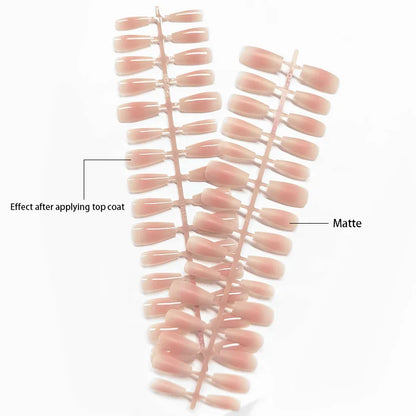 30Pcs Matte Nude Fake Nail Fashion Press on Quick Extension Wearable False Nails Simple Full Cover Nail Tips Manicure Nail Art.