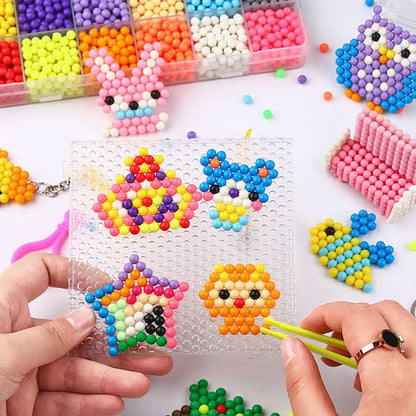 DIY Water Spray Magic Sticky Beads Toy Set Children's Handmade Puzzle Craft Kit Sensory Crystal Beads Kids Art Educational Gifts.
