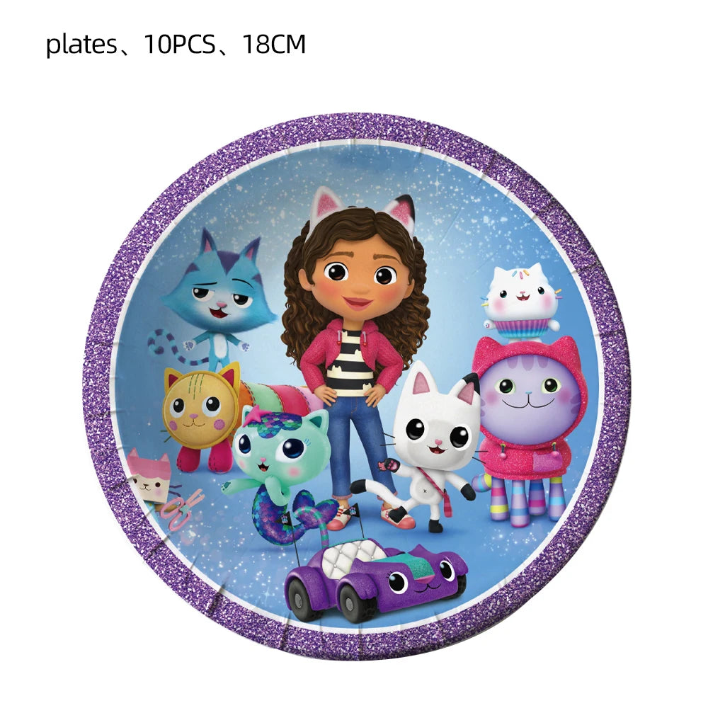Disney Gabby Puppenhaus Geburtstag Party Dekoration Ballon Servietten Kinder Einweggeschirr Thema Party Supplies Kinder Geschenke
