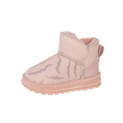 Winter Plush Boots For Children Thick Warm Faux Fur Snow Boots Soft-soled Anti-slippery Boy's Girl's Warm Boots Winter Shoes Kid.