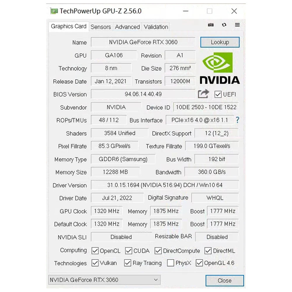 SOYO New Gaming Graphics Cards NVIDIA GeForce RTX 3060 12GB GDDR6 192 Bit Desktop GPU Video Card Computer components.