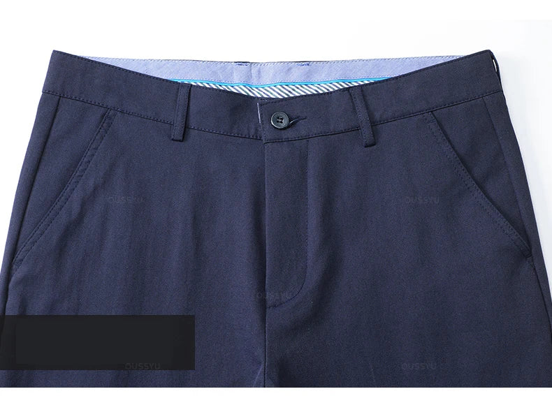 2025 Spring Autumn New Men's Straight Casual Pants Business Fashion Khaki Grey Red Black Solid Color Trousers Plus Size 38 40