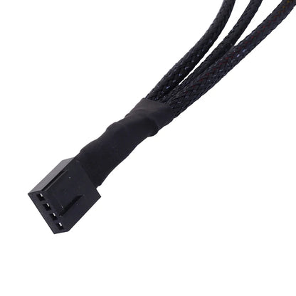 New 4 Pin Pwm Fan Cable 1 To 4/3/2/1 Ways Splitter Black Sleeved 27cm Extension Cable Connector Pwm Extension Cables.