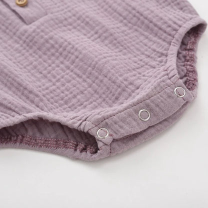 Sommer Solide Neugeborenen Baby 100% Baumwolle Leinen Bodys Junge Mädchen Ärmellose Strampler Overall Weiche Haut-freundliche Dünne Bequeme.