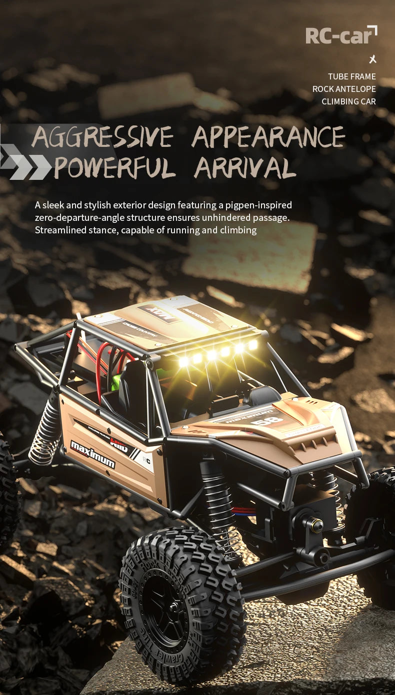 1/18 RC Climbing Car 4WD Off-road Remote Control Vehicle RTR Rock Crawler Big-wheel 4x4 Electric Truck Model Toys for Kids.