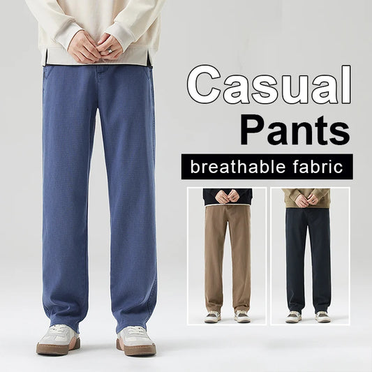 Men's Loose Straight Lyocell Wide Leg Trousers 2025 Autumn Winter Drape Comfortable Versatile Casual Pants Plus Size 5XL.