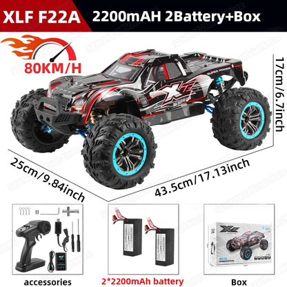 WLtoys  F21A 1:10 80KM/H RC Car 4WD 2.4G Metal Undercarriage Brushless Motor Remote Control High Speed Drift Monster Truck Toy