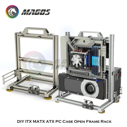 DIY Gamers Cabinet MOD ITX MATX PC Case Open Frame Aluminum Creative ATX Tower Desktop Gaming Computer Chassis Rack.