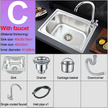 Verdickter Einzelschlitz aus Edelstahl 304 mit Halterung zum Aufhängen an der Wand, Waschbecken, Balkonbecken, Küchenwaschbecken, Waschbecken