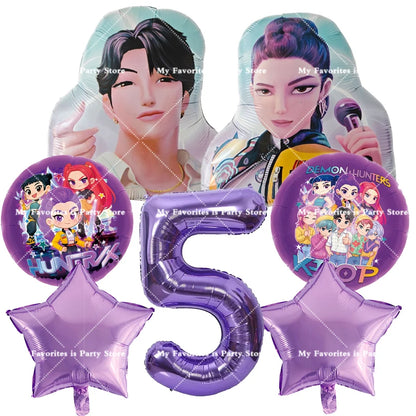 Kpop Dämon Jäger Geburtstag Luftballons Set Anzahl Ballon Anzug Folie Ballon Cartoon Geburtstag Party Liefert Dekor Baby Dusche Geschenk.