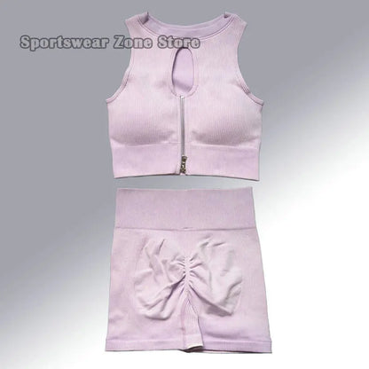 Yoga Suit High Waist Leggings Running Training Tights Sports Outfits Long Sleeve Crop Top Bra Seamless Fitenss Set Fitness Wear