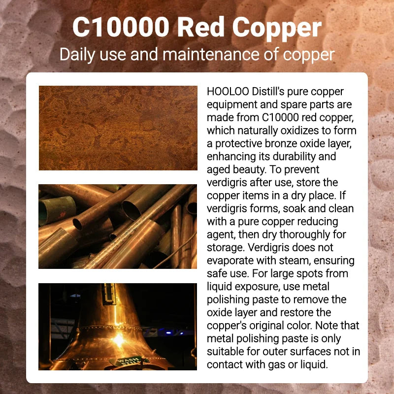 HOOLOO 8L Copper Distiller Essential Oil Hydrosol Still Home Distiller Direct Fire Hea Equipment DIY from Herbs Plants & Flowers.