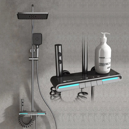 VGX Thermostatic Shower System Set Smart Digital Bathroom Shower Faucet Set Temperature Display Rainlfall Bathroom Shower Set