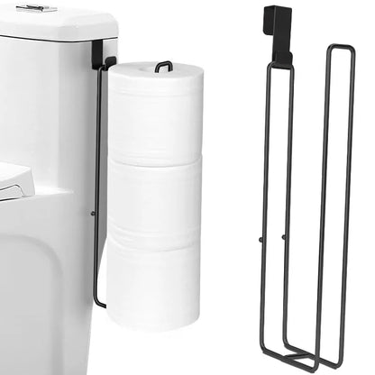 Schwarzer selbstklebender Toilettenpapierhalter – Wandhalterung ohne Bohren, Badezimmeraufbewahrung mit Handtuchhalter für Küche und Badezimmer
