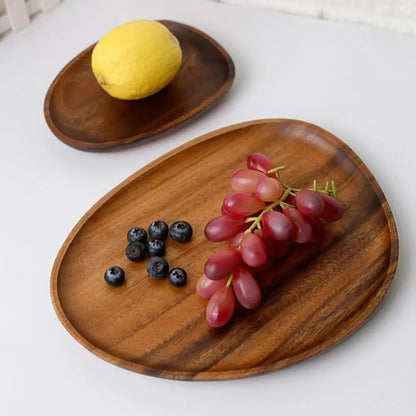 Natural Wooden Tray Retro Plate Fruit Snacks Food Storage Trays Hotel Home Serving Tray Decorate Supplies.