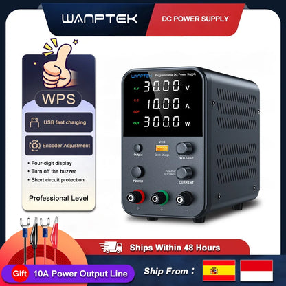 Wanptek Laboratory Power Supply 30V 5A 30V 10A 60V 5A 120V 3A Adjustable with USB fast Charging Bench DC Power Supply.