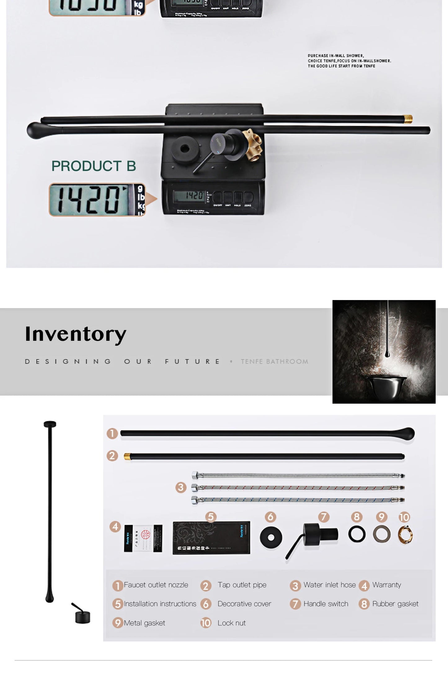 Luxuriöser Badezimmer-Wasserhahn aus gebürstetem Goldmessing im Deckendesign mit doppelter Steuerung von Hot & Cold-Waschtischarmaturen. Einfacher und anpassbarer Wasserhahn