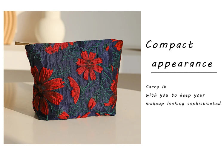 Mini Female Cosmetic Bag Portable Red Soft Small Sanitary Napkin Storage Bag Commuter Coin Key Bag Portable Bank Card Bag.