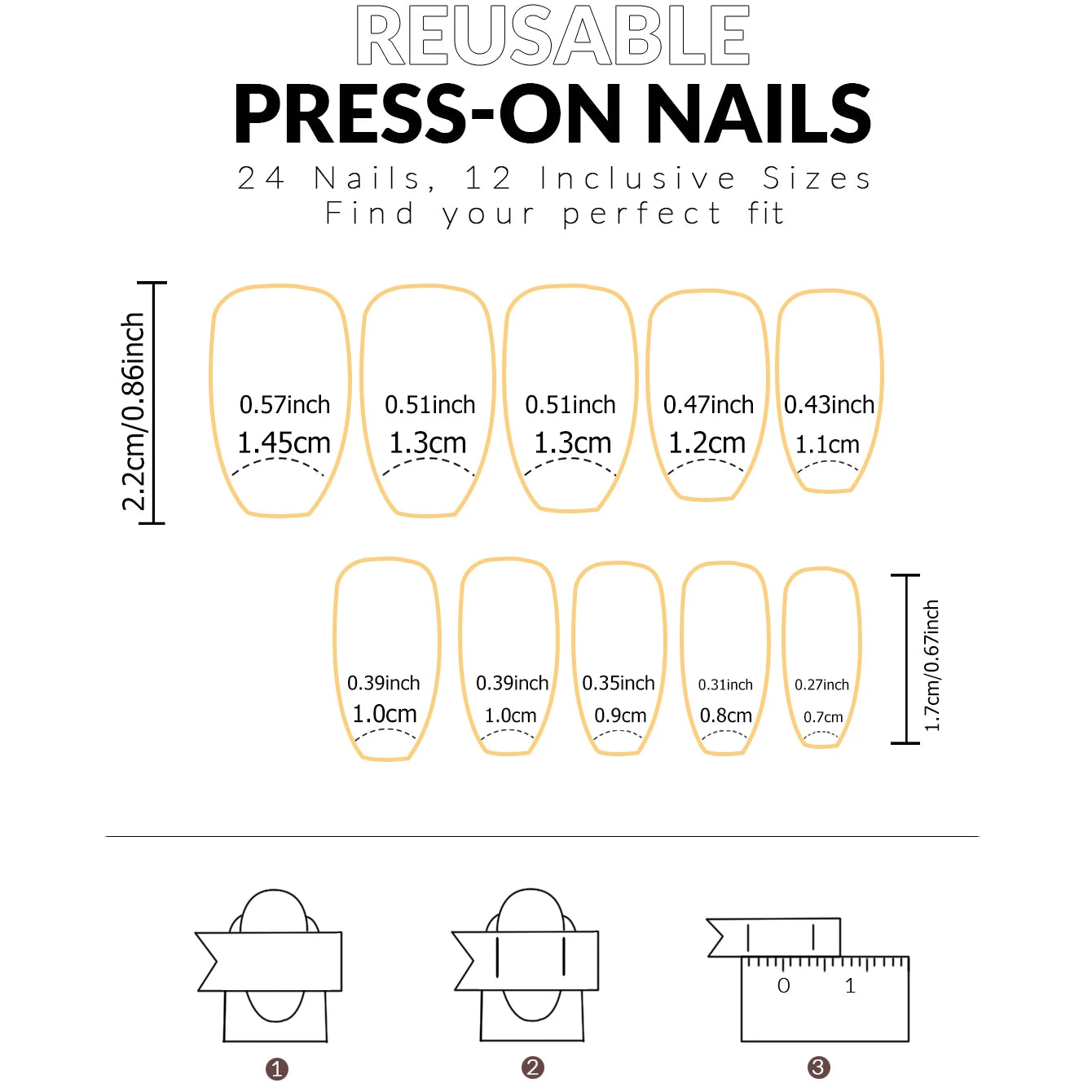 ARTAUG 24PCS Short Press On Nails Square Pink Fingertip White French Trim Press On Nails Full Cover Fake Nails Set Nail.