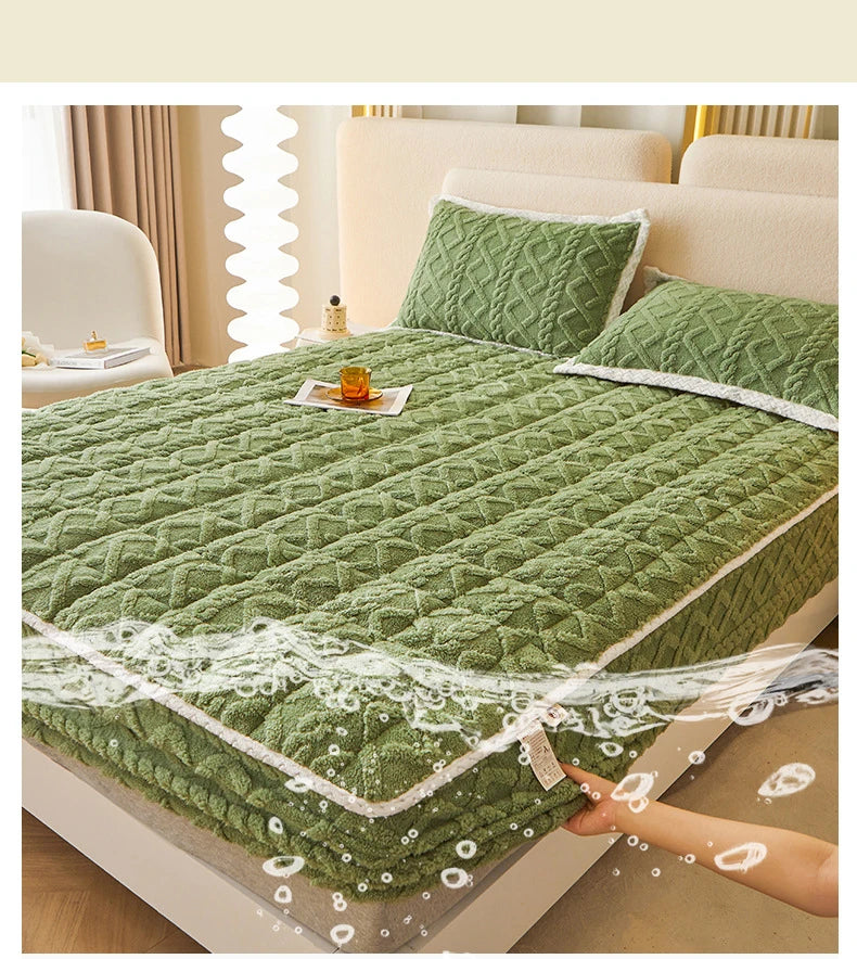 Milk Velvet Mixed With Cotton Home Bed Sheet Thickened Bed Cover Winter Velvet Mattress Coral Velvet Protective Bed Cover ZF606.