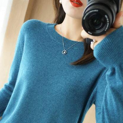 Frauen Pullover Herbst Winter Lange Hülse O-ansatz Pullover Warme Bodenbildung Shirts Koreanische Mode Pullover Strickwaren Weiche Jumper.