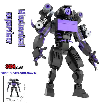 Moc Skibidi Toilet Action Figures builing blocks,Camerman Titan Speakerman Surveillance Man TVMan Boys Bricks Toys For Kids Gift