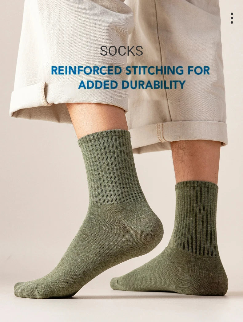 5/10 Pairs 95% Combed Cotton Socks Men Business Dress Long Socks Soft Breathable Spring Summer Colorful Sock For Man 5Pairs/Lot.