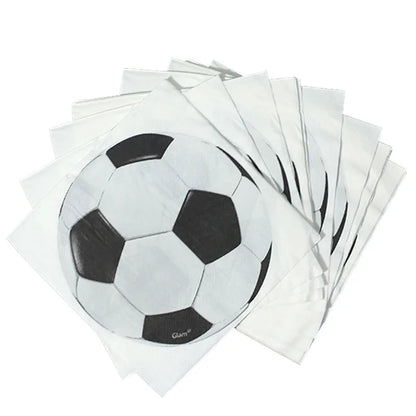 Fußball Fußball Geburtstag Dekorationen Aluminium Film Ballon Geschirr Teller Tasse Servietten Tischdecke Baby Dusche Party Supplies