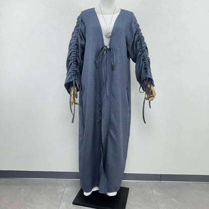 Eid Ramadan Muslim Dress Women Dubai Open Abaya Turkey Kaftan Kimono Cardigan Kebaya Islam Clothing Robe Caftan Marocain Femme.