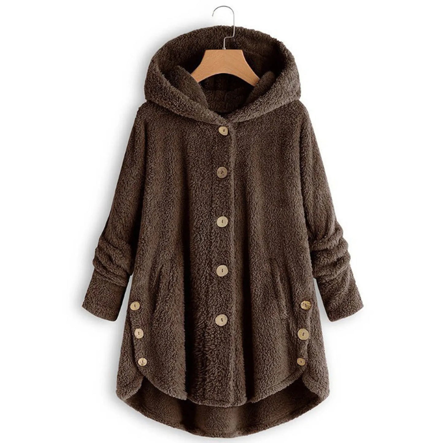 Herbst Wintermantel Frauen warme Teddybär Mantel Woll jacke weibliche Plüsch mantel Kapuzen jacke neue Damen mäntel einfarbige Jacke